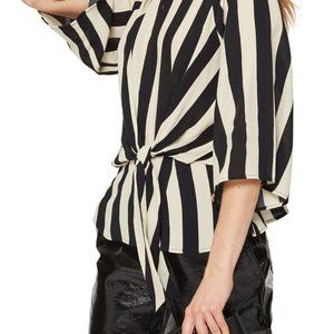 Topshop Humbug Stripe Slouch Knot Blouse